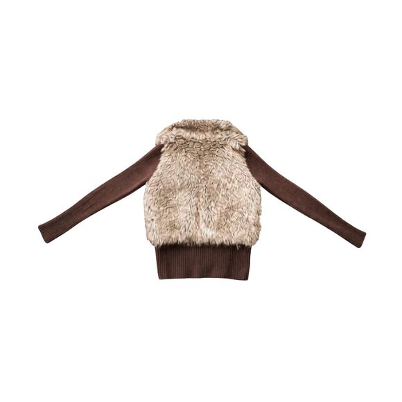 Venue Faux Fur Knit Jacket Vest  Size L | Cozy Winter Layer | EUC - Picture 3 of 4